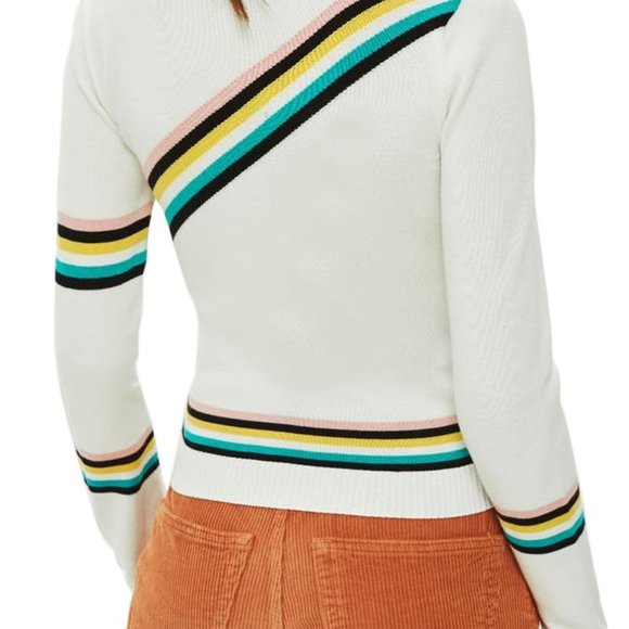 Topshop Chevron Fine Gauge Sweater Size 4 - Picture 2 of 8